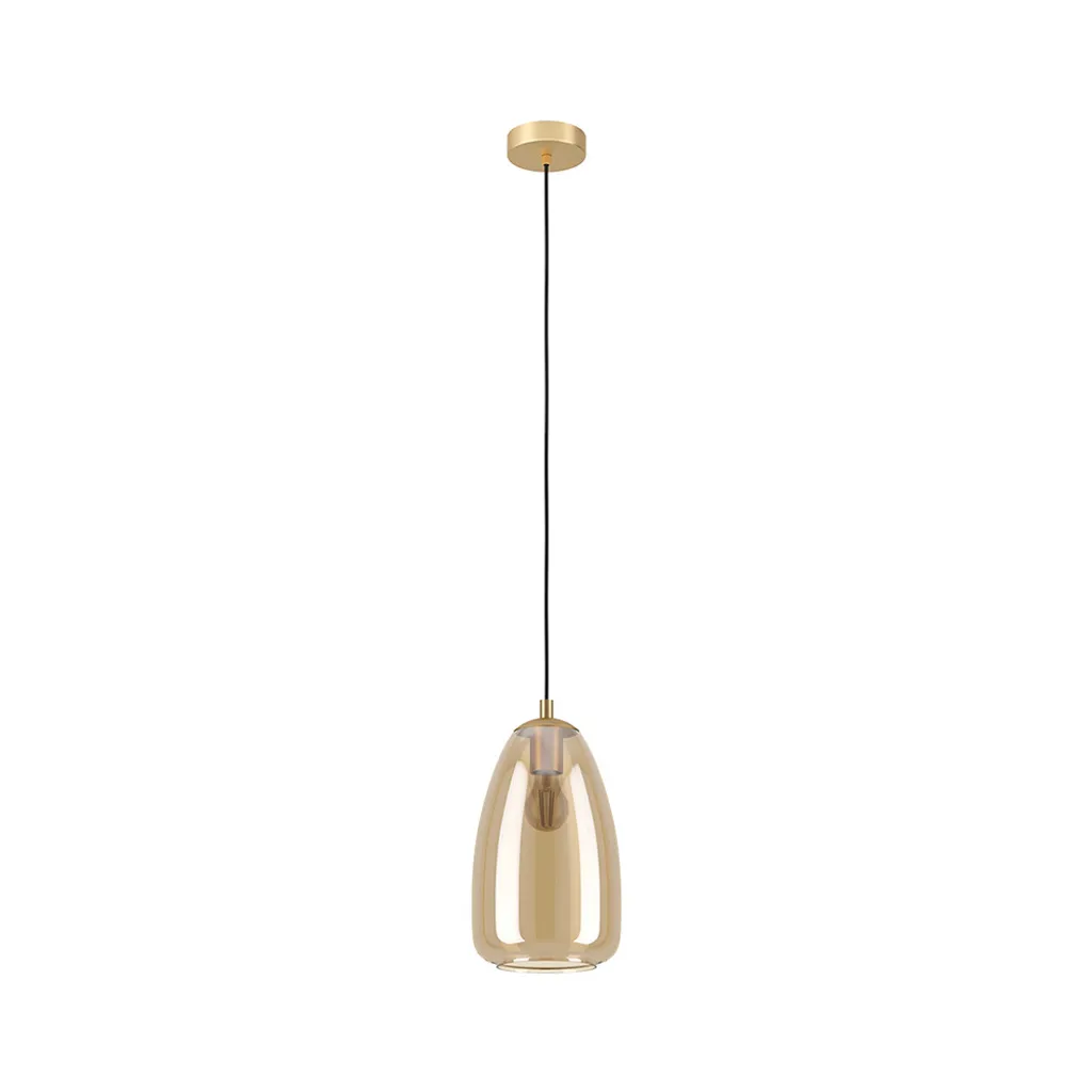 Lampe à suspendre Alobrase Ø 20cm en laiton brossé pour plafond