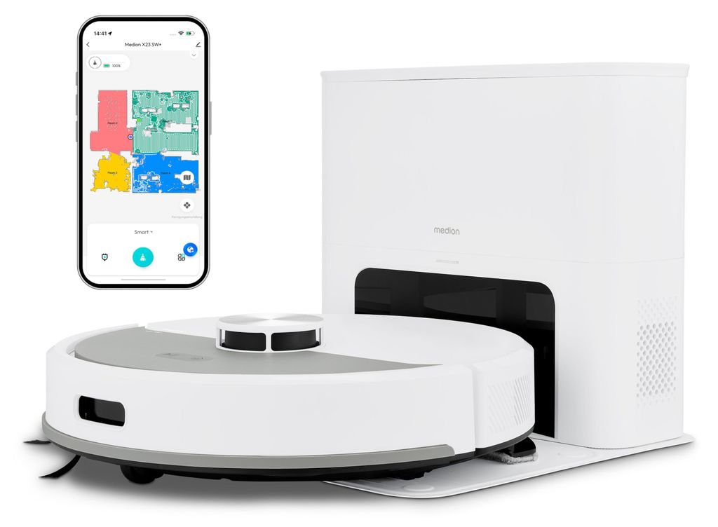 MEDION Saugroboter mit Absaugstation und Wischfunktion X23 Produktbild 