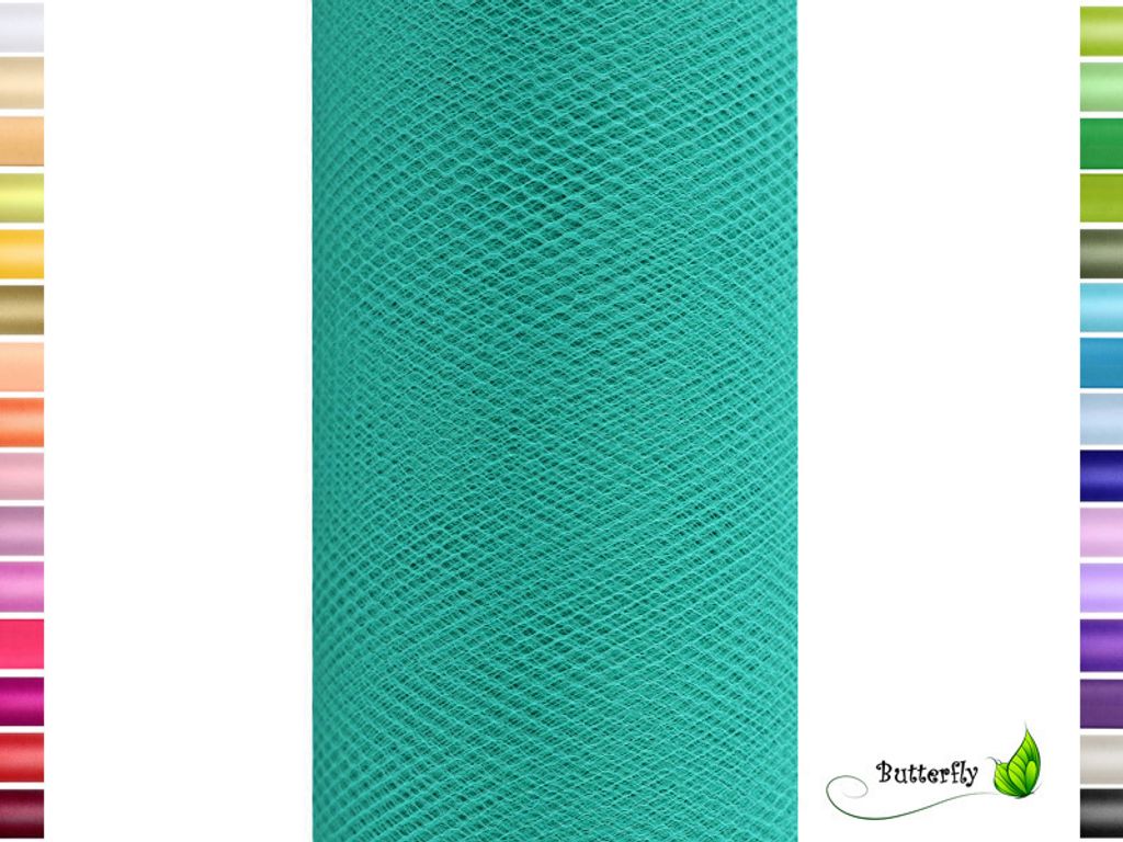 9m Rolle Tüll 50cm, Farbauswahl:türkis 343 Produktbild 