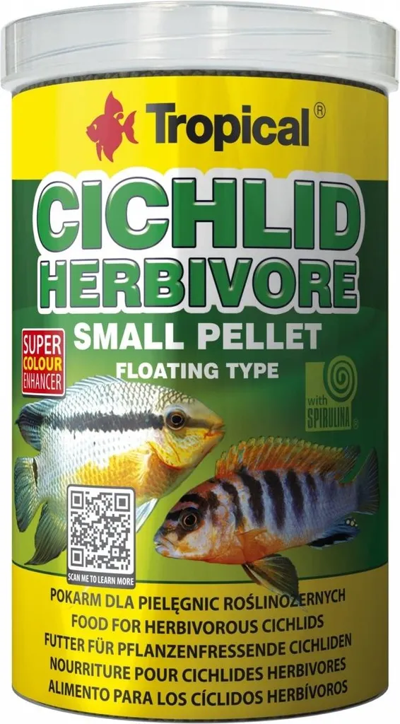 Mangime Ciclidi Erbivori S 1000ml - Colore e Digestione Ottimale