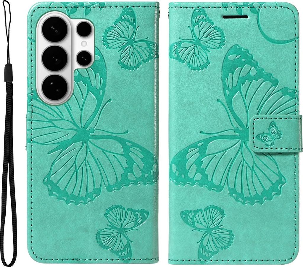 Samsung Galaxy S26 Ultra Hülle - Coverup Schmetterlinge Klapphülle - Mintgrün