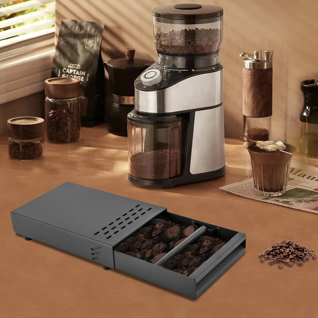 Bac à marc de café type tiroir noir - Optimisation station espresso fer