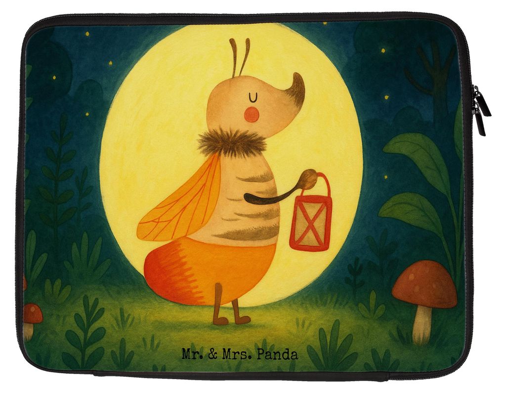 Mr. & Mrs. Panda Laptophülle Glühwürmchen Design 33 x 42 cm - Weiß - Geschenk, Liebesbeweis, Leuchten, Laptop Tasche, Liebe, Notebook Hülle, L...