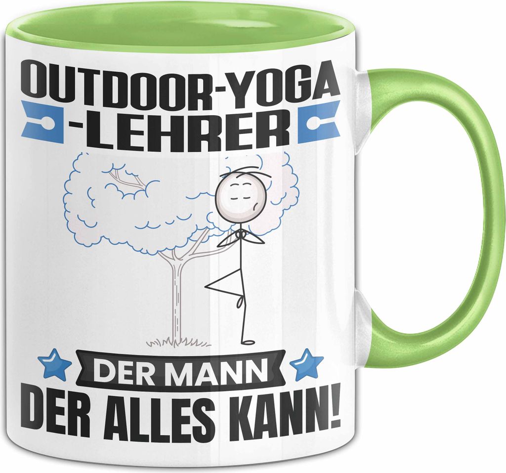 Outdoor-Yoga-Lehrer Tasse Geschenk für Outdoor-Yoga-Lehrer Der Mann Der Alles Kann Geschenkidee zum Geburtstag (Grün)