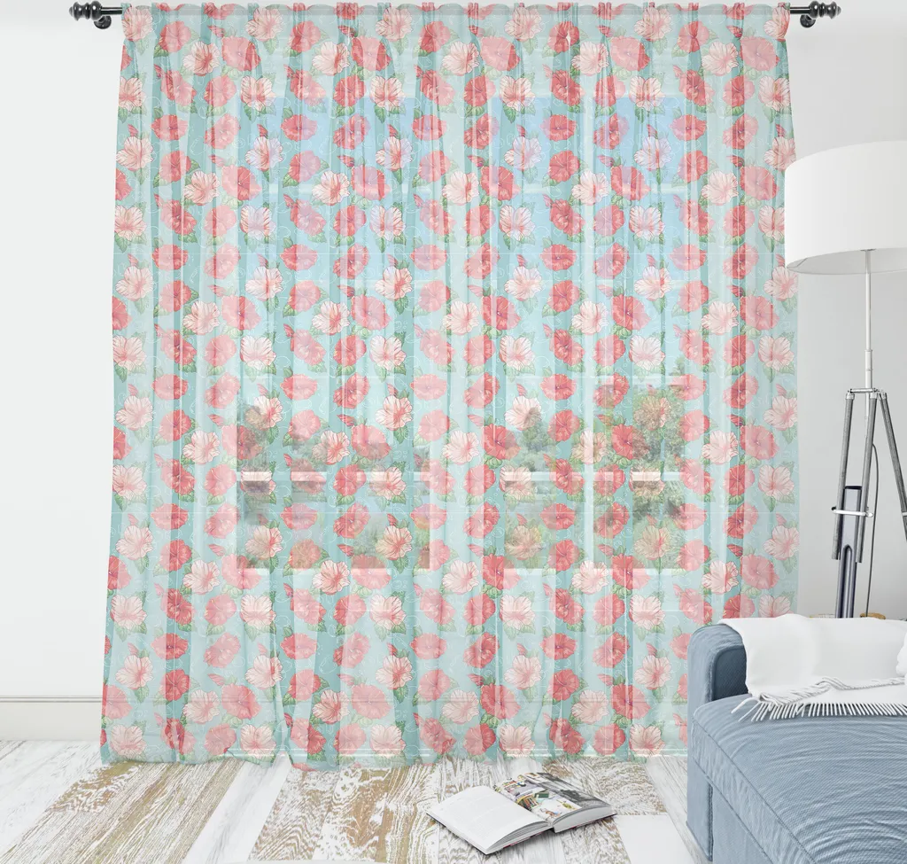 ABAKUHAUS Arazzo Hibiscus 274x274 - Arredo Parete Tropicale Satinato