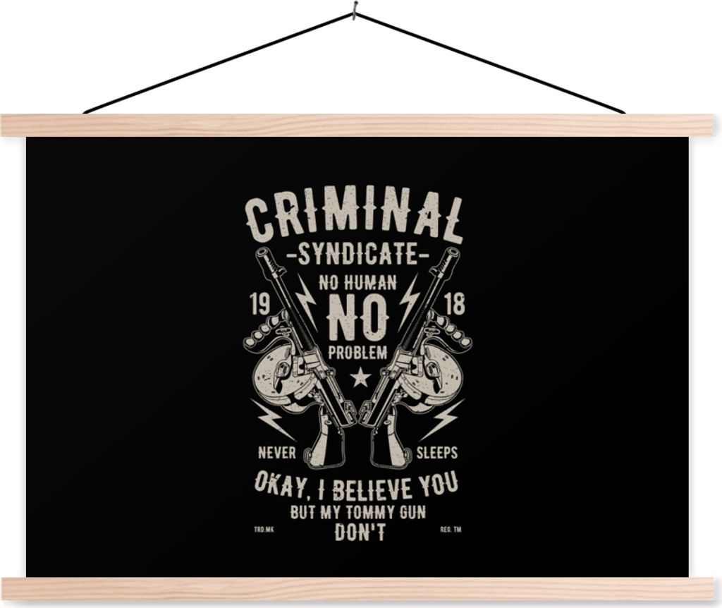 MuchoWow® Textilposter Mancave - Waffen - Verbrechen - Produktbild 