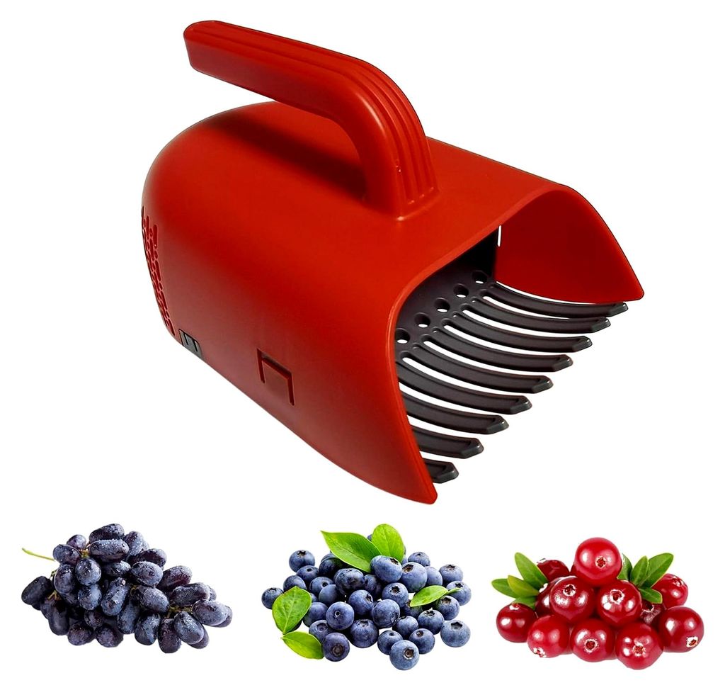 Heidelbeerpflücker, Obsterntewerkzeug, 22,8x14,0x12,4 cm, langlebige und leichte Bauweise, bequemer rutschfester Griff, Beeren-Sammelwerkzeug für...