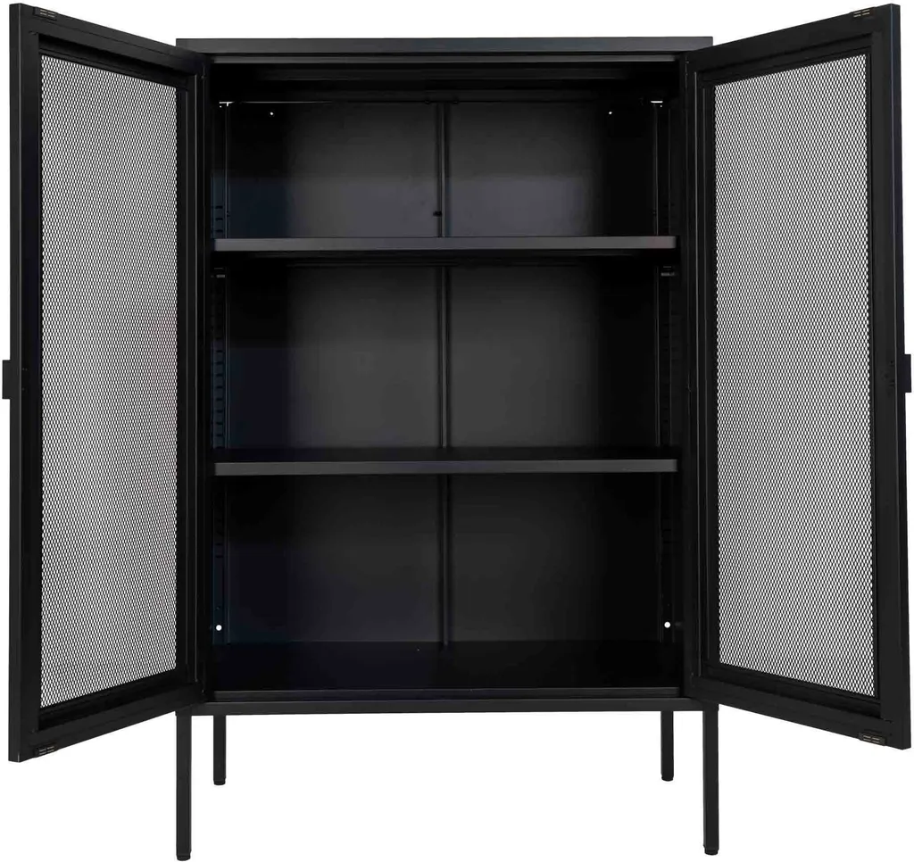 Bibliothèque vitrine Melbourne noire pour salon et rangement design