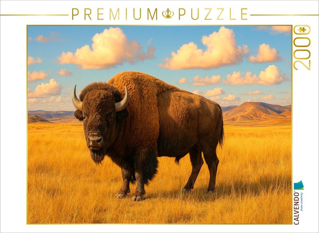 CALVENDO Puzzle König der Prärie: Der amerikanische Bison | 2000 Teile Lege-Größe 90x67cm Foto-Puzzle für glückliche Stunden