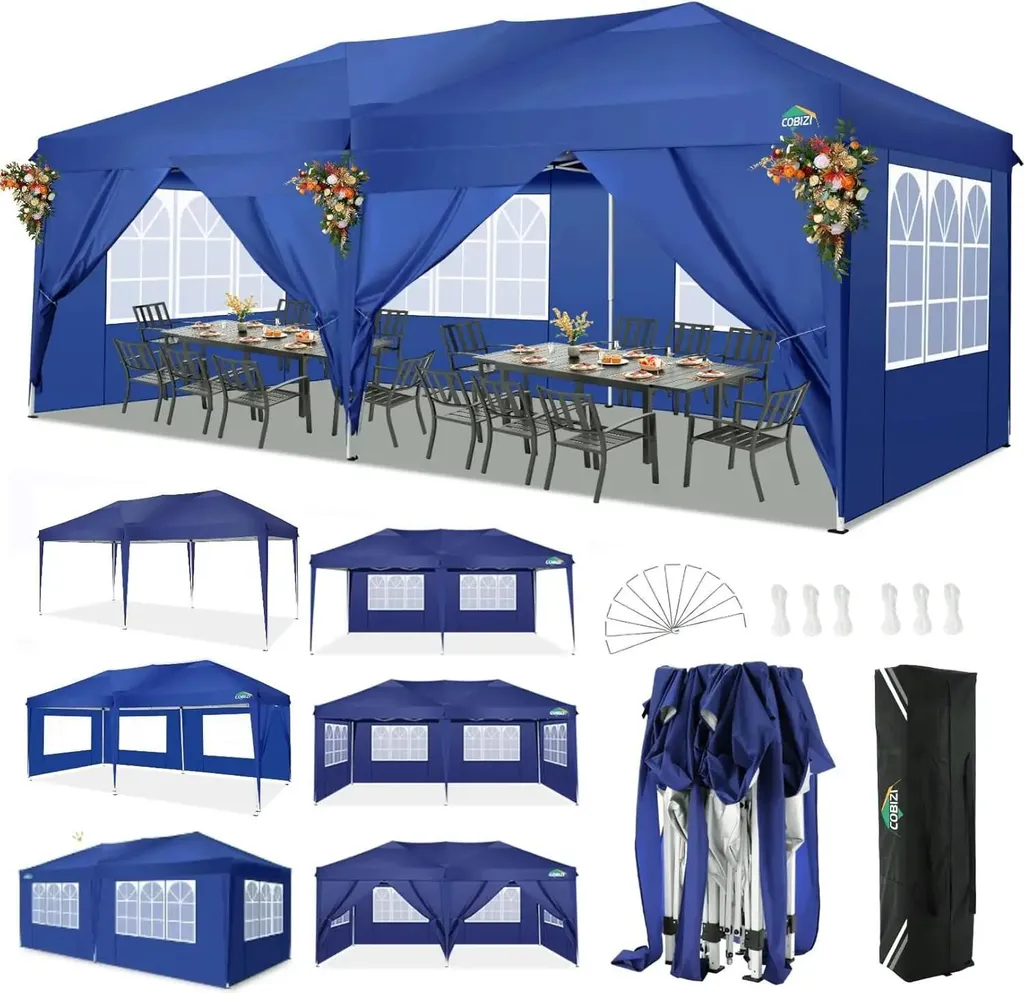 Barnum de réception 3x6m pour mariage et réception étanche bleu nuit