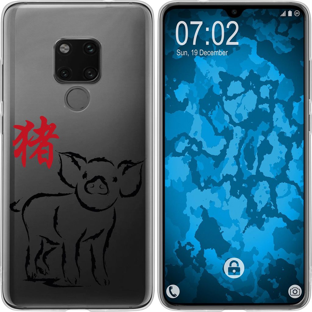 PhoneNatic Case kompatibel mit Huawei Mate 20 Silikon-Hülle Tierkreis Chinesisch M12