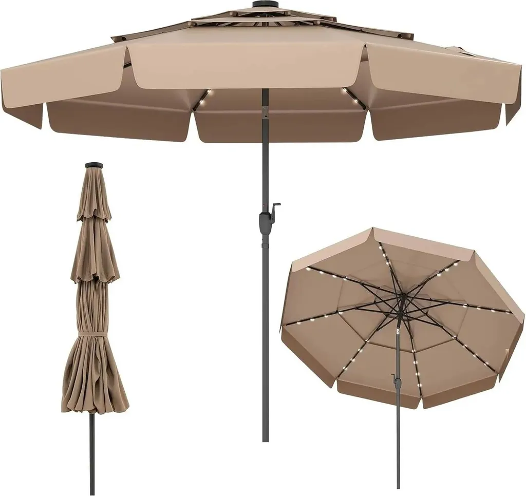 Parasol anti-vent avec LED intégré : fini les soirées dans le noir