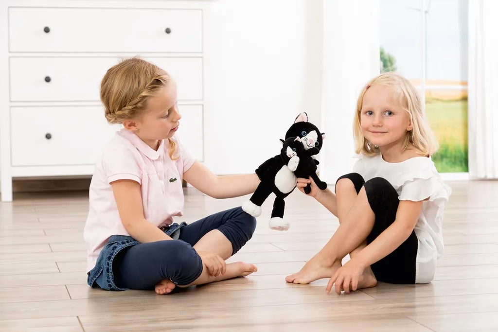 Marionnette à main Chat pour éveil sensoriel et langage en maternelle - 5