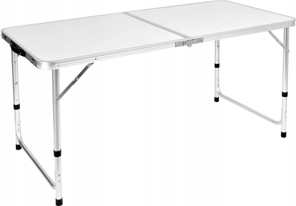 Table pliante camping TRIP 120 cm Blanc Structure Aluminium Résistante - 6