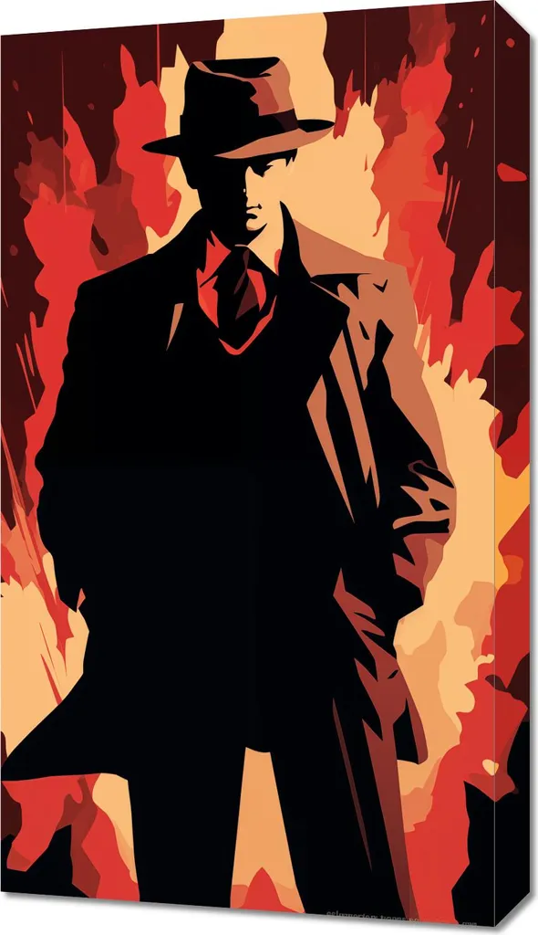 Acquista Quadro 40x70 Detective Misterioso - Offerta Limitata Tela Noir