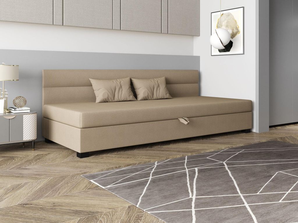 Einzelbett mit Polsterung 120x195 NALINDA BIZ 1 - braun