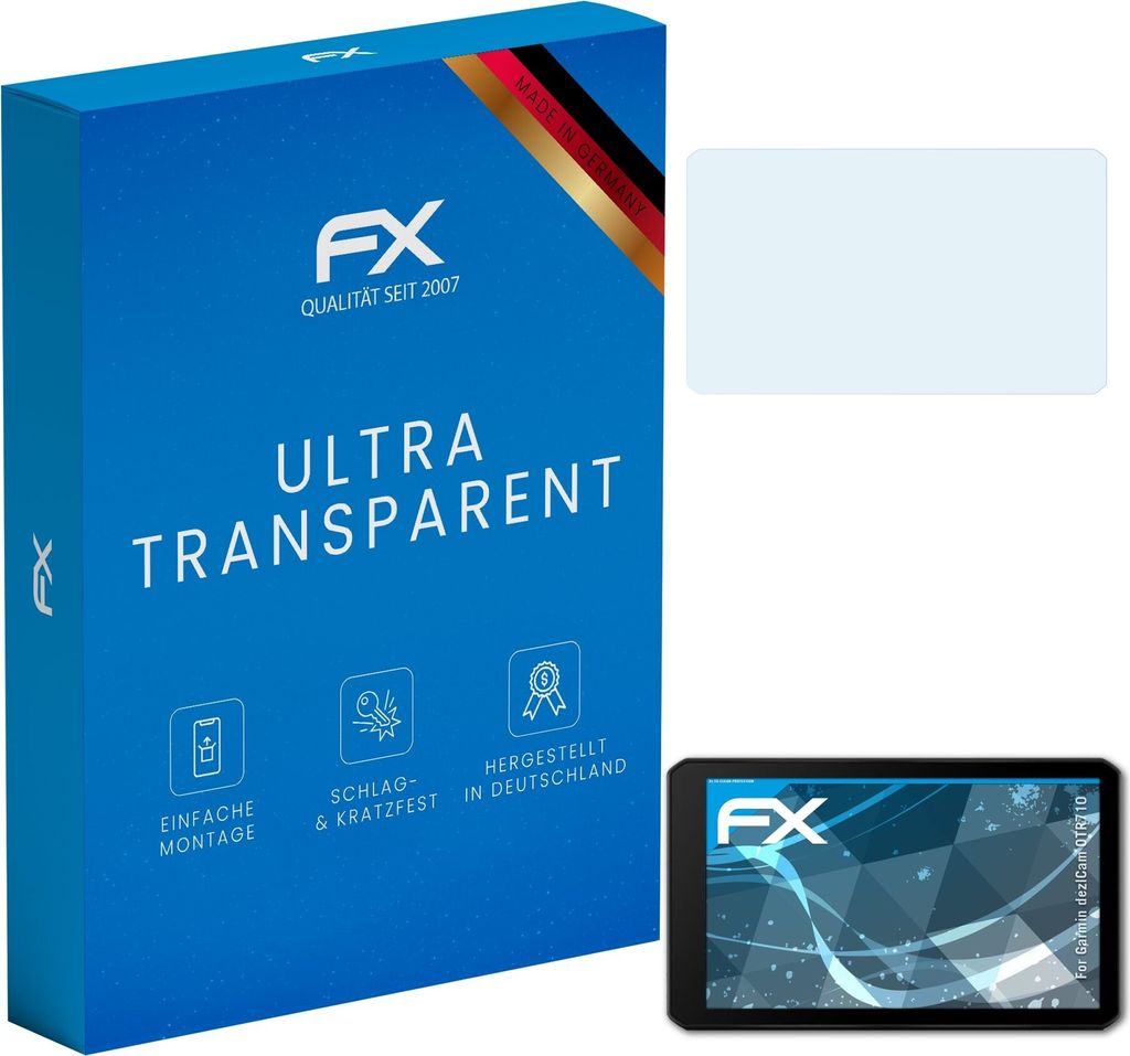 atFoliX FX-Clear 3x Schutzfolie kompatibel mit Garmin dezlCam OTR710 Displayschutzfolie