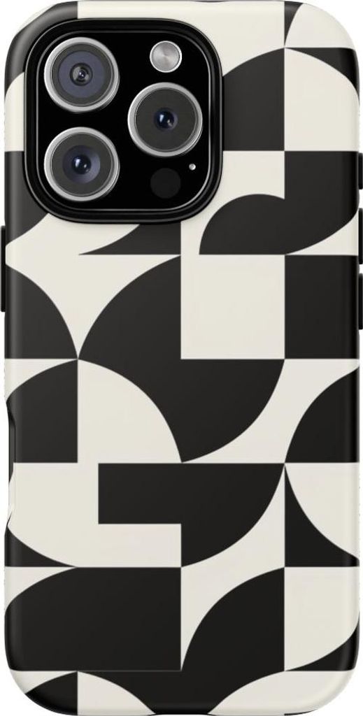 Schwarz-weißes geometrisches Muster – Hülle Kompatibel mit iPhone 16 Pro