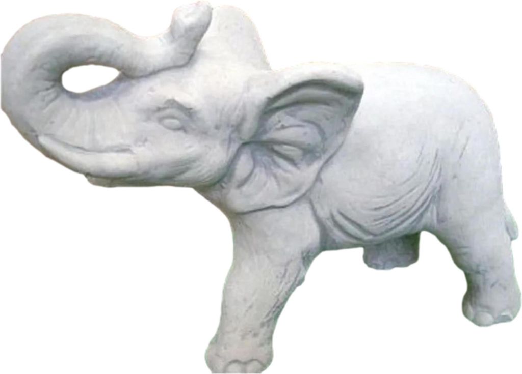 Schöne Figur Elefant für den Garten, aus Steinguss Neu Frostfest Witterungsbeständig, Tierfigur Steinfigur zur Gartengestaltung PO-350