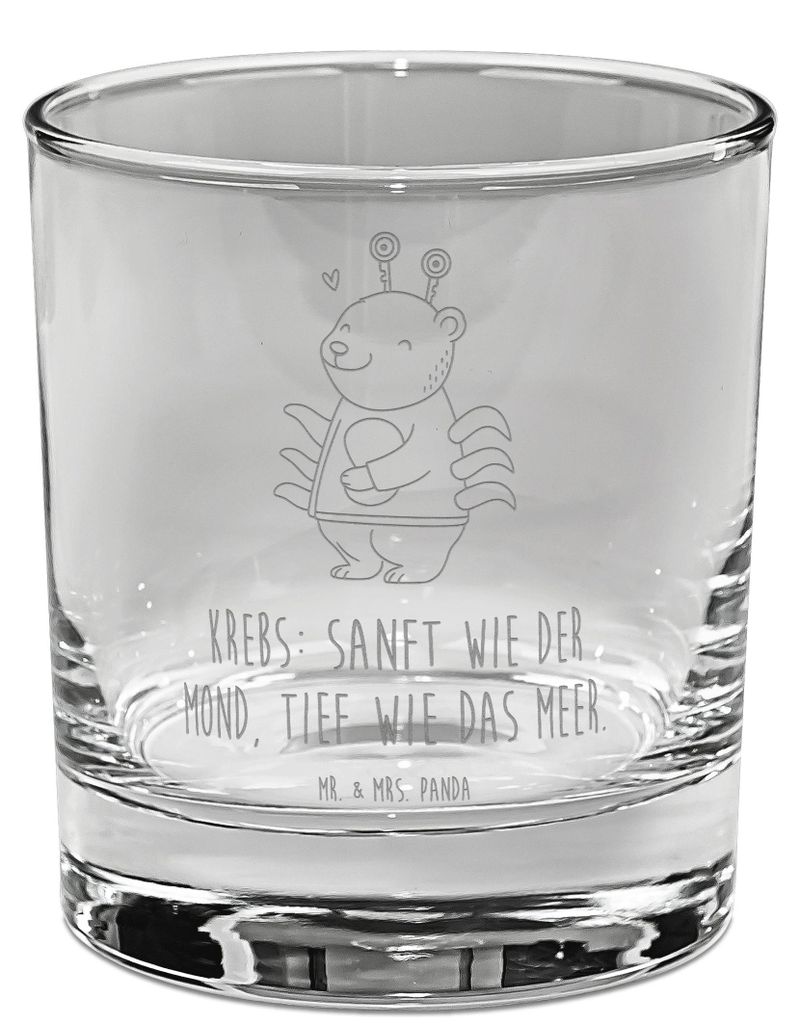 Mr. & Mrs. Panda Tumbler Krebs Astrologie - Transparent - Geschenk, Sternzeichen, Whiskey, Tierkreiszeichen, Geburtstagsgeschenk, Glas, Whiskyglas,...
