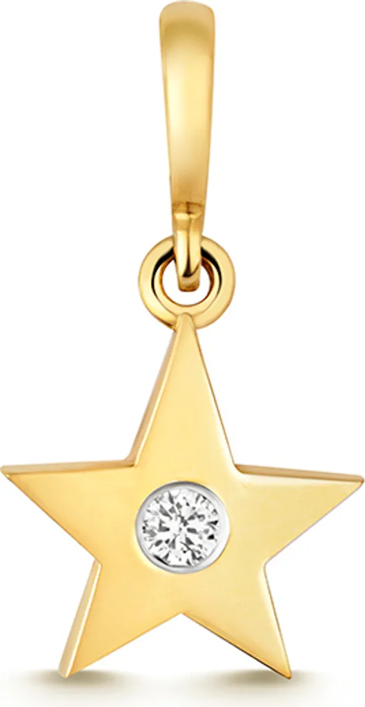Pendentif Femme Étoile Or Jaune et Diamant Véritable - Bijou Chic