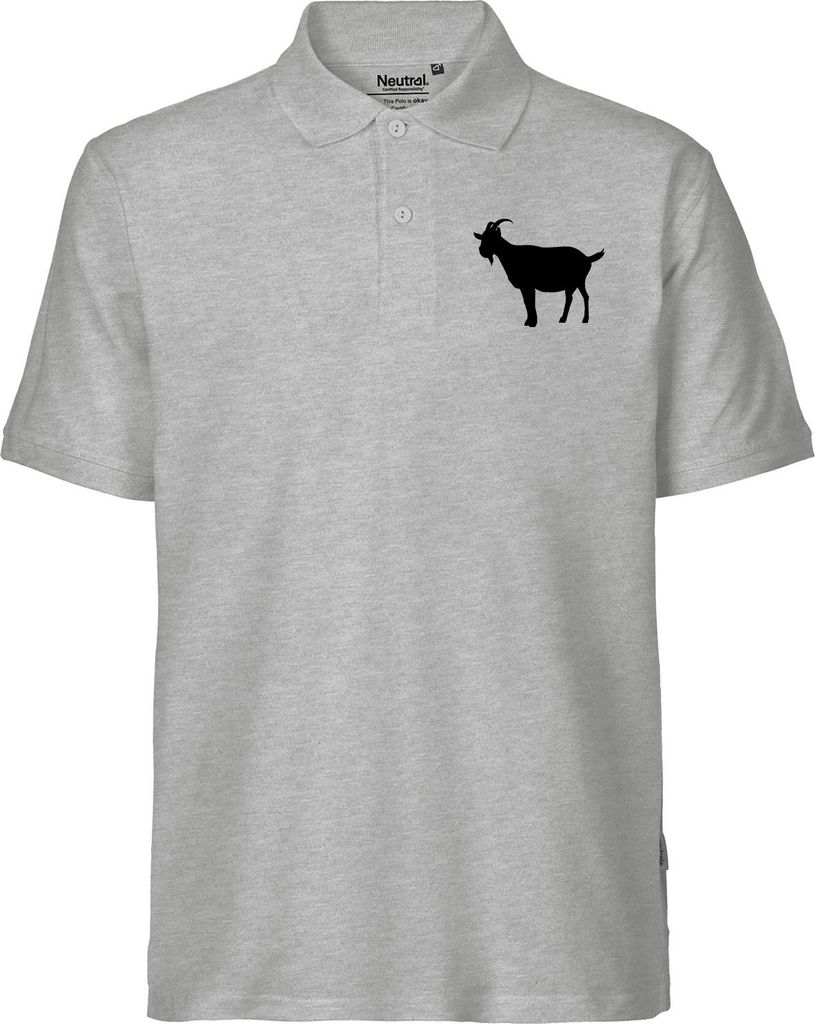 Huuraa Herren Polo Shirt Ziege Silhouette 3XL Sport Grey Bio Baumwolle Fairtrade Poloshirt Geschenkidee