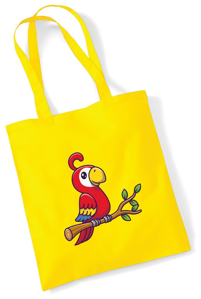 Huuraa Jutebeutel Papagei Ara Comic 10 Liter Yellow Baumwolle Tasche Geschenkidee