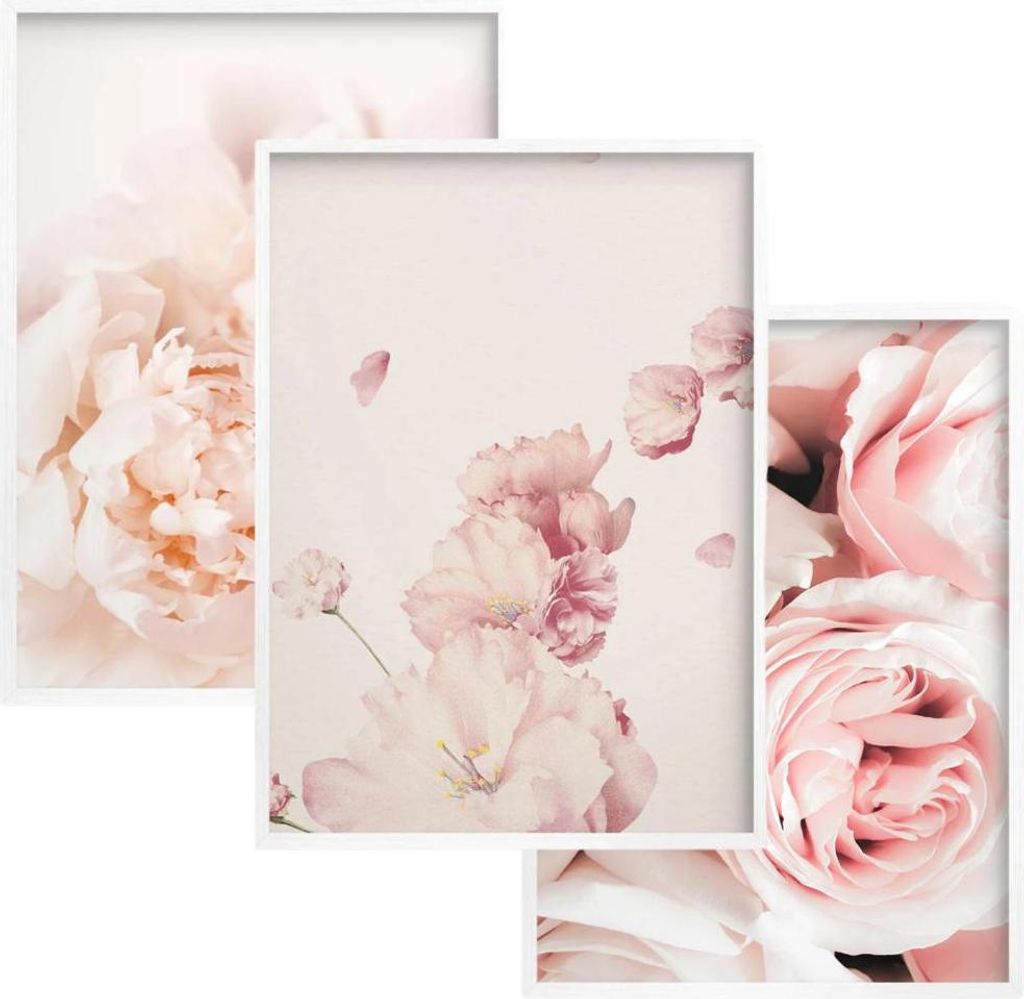 Wandkunst, Wandposter, 30x40, Blumen, Pfingstrosen, Schlafzimmer-Set