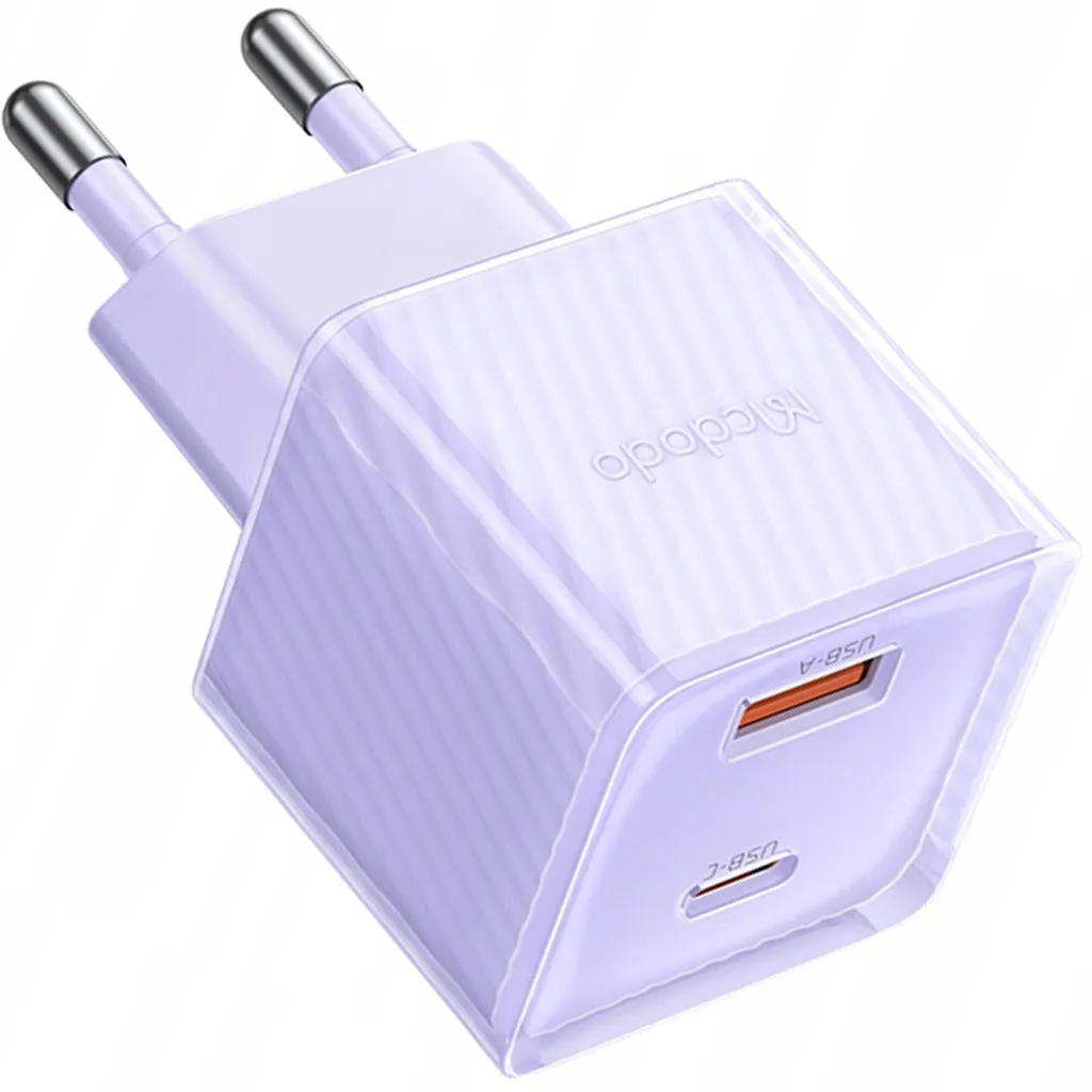 Chargeur de Voyage Rapide 33W pour iPhone et Android, Double USB Violet - 11