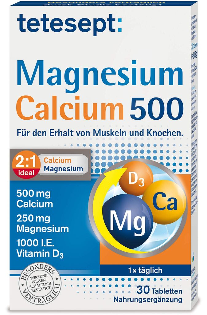 Tetesept Magnesium+Calcium 500 Tabletten 30 St