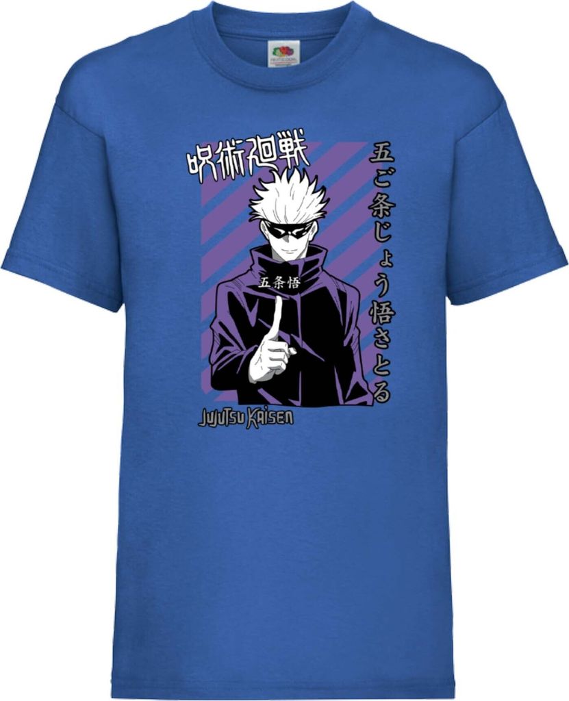 Kinder T-Shirt Japan Animation Manga Anime Comics Jujutsu Anime Manga Kaisen Satoru Gojo 01 Var-034 Satoru, 9-11 Jahr - 140 / Blau