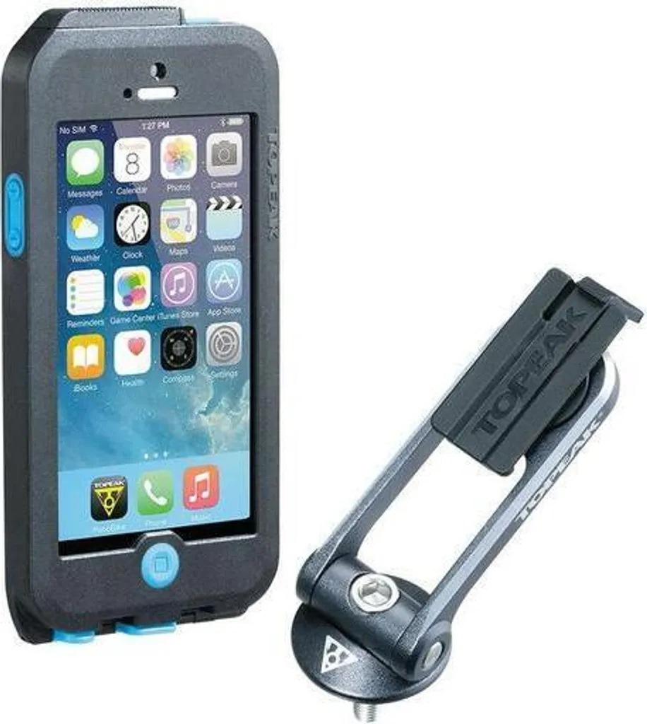 Support smartphone vélo étanche Topeak pour iPhone 5 et SE noir bleu