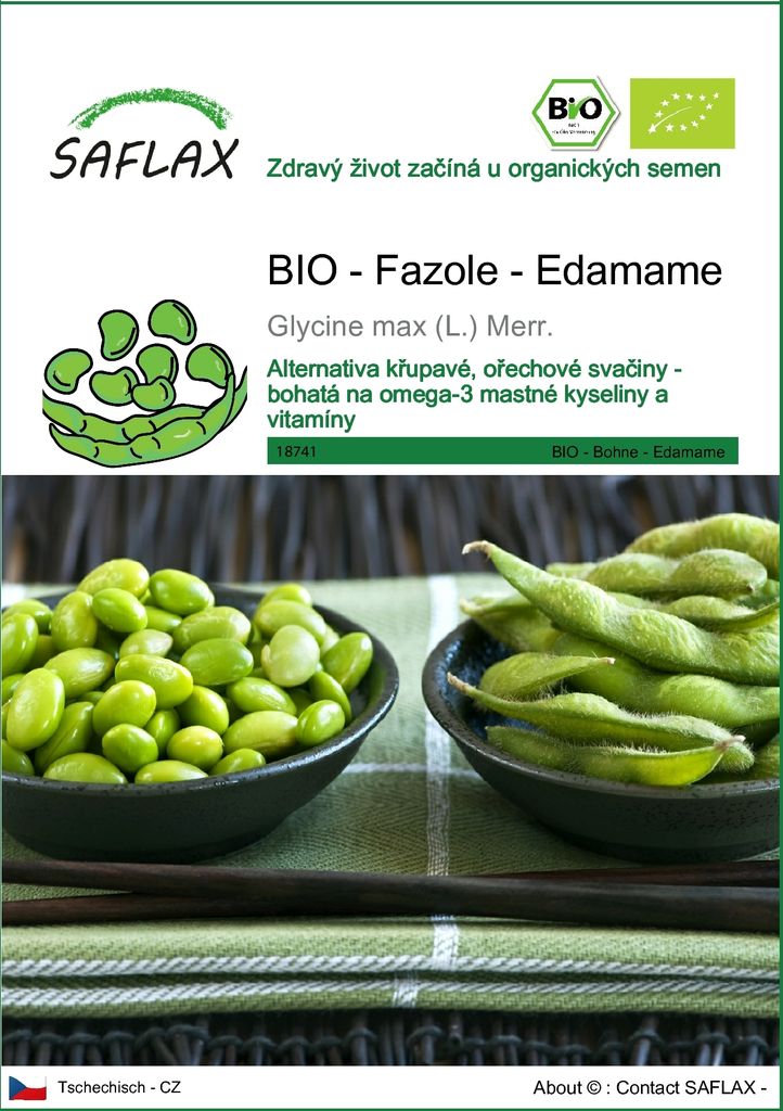 SAFLAX - BIO - Fazole - Edamame - Glycine max (L.) Merr. - Obrázek produktu 