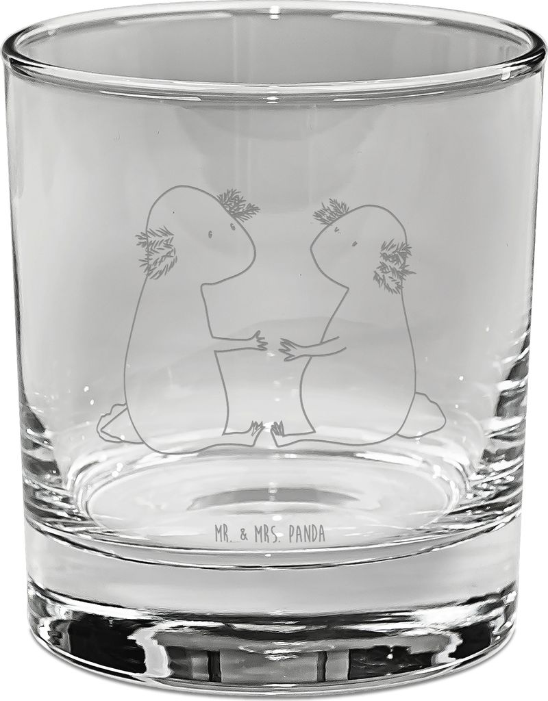 Mr. & Mrs. Panda Glas Axolotl Liebe - Transparent - Geschenk, Tumbler, Lurch, Longdrinkglas, Valentinstag, Trinkglas, Cocktailglas