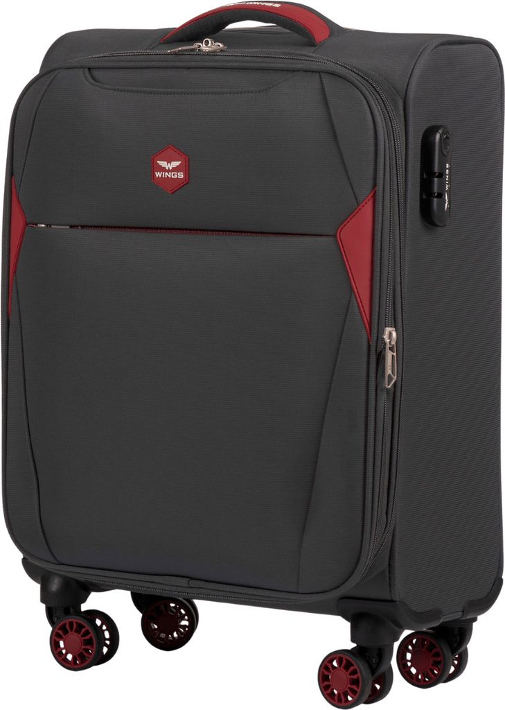 WINGS DIPPER Kabinentrolley 20" Grau, 42L, Schloss, 4 Rollen, Polyester