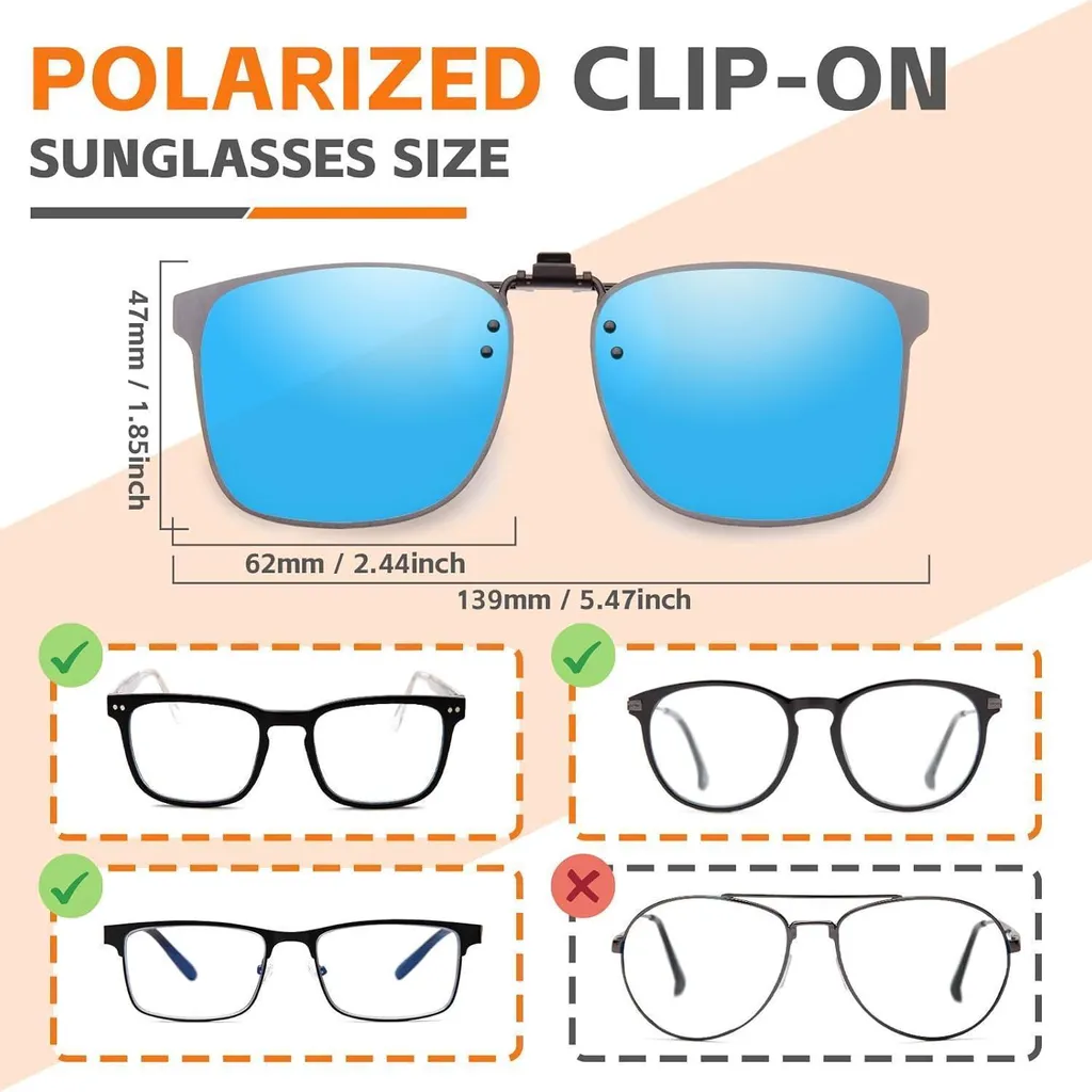 Clip-on Occhiali Da Sole Polarizzati UV400 - 3 Paia, Flip-up, Per Guida