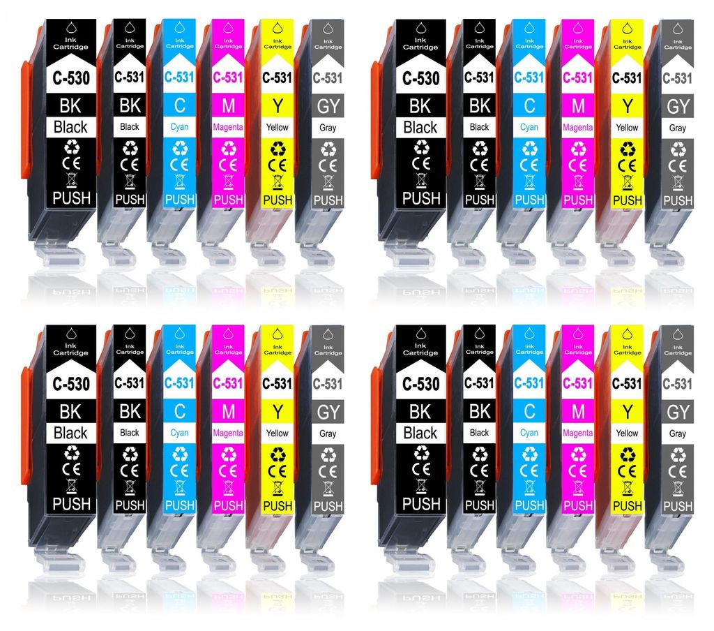 24er Pack Druckerpatronen 530 531 XL kompatibel mit Canon Produktbild 