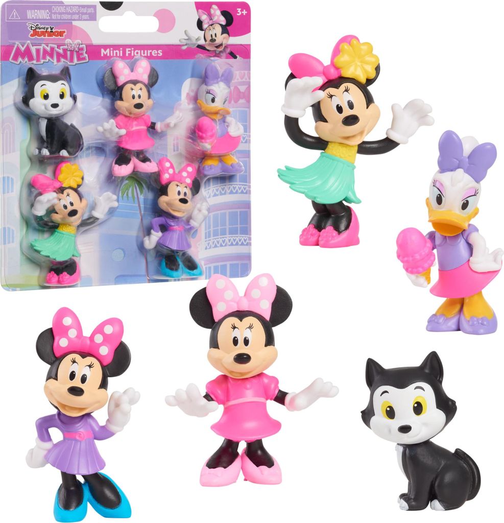 Just Play Disney Junior Minnie Mouse Minifiguren 5er-Pack, 4,3-6,9 cm 3+
