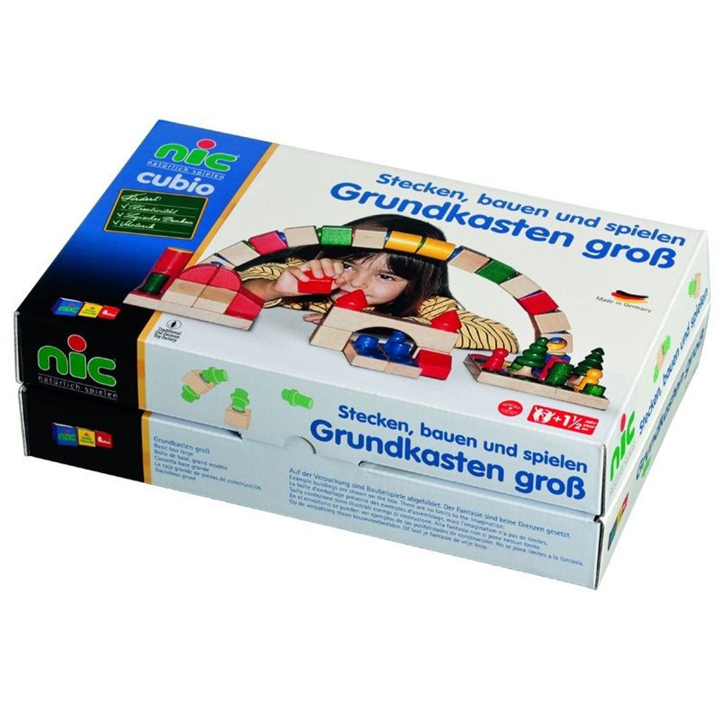 nic Holzspielzeug Basic Box, große Aufbewahrungsbox für Kinder