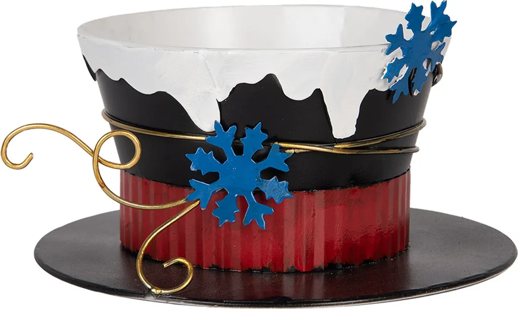 Clayre & Eef Cappello Ornamentale in Metallo Nero - Arredo Vintage
