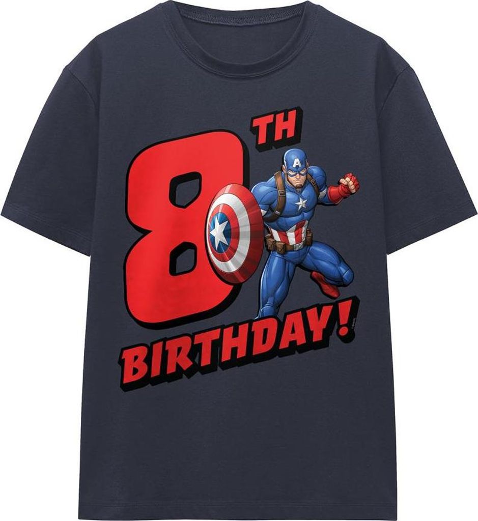 Captain America - T-Shirt für Damen, 8 Geburtstag TV25652 (XXL) (Marineblau)