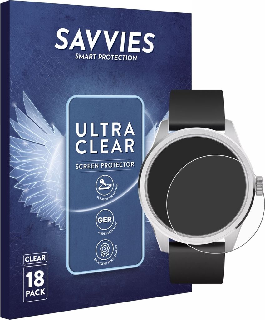 18x Für Withings ScanWatch 2 (42 mm) Schutzfolie Savvies Produktbild 