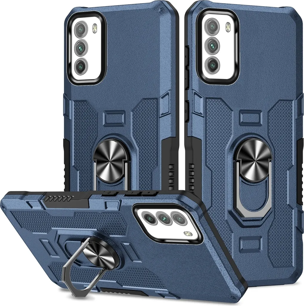 Custodia Rugged per Poco M3 Blu: Protezione Militare e Ring Holder