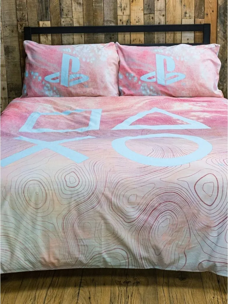 Housse de Couette Playstation Marbrée AG1263 - Parure de Lit Double Rose