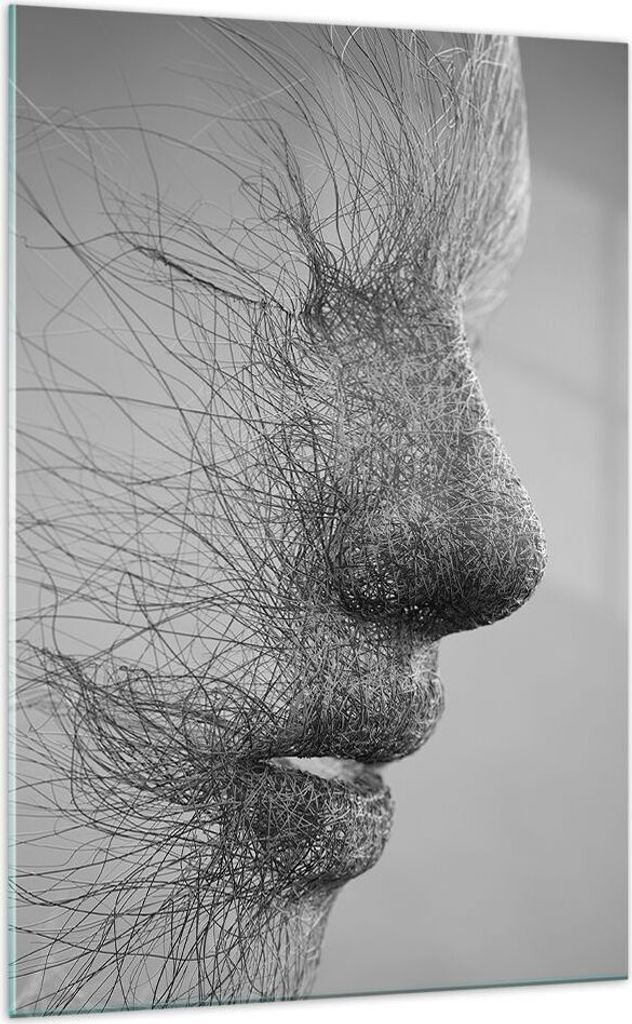 Bilder auf glas - Einteilig - Gesicht Grafiken Fäden - Produktbild 
