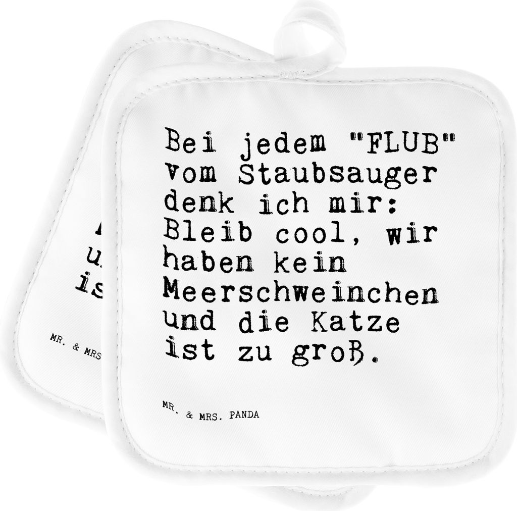 Mr. & Mrs. Panda Topflappen Bei jedem "FLUB" vom... - Weiß - Geschenk, Topfuntersetzer, Kochlappen, Sprüche, Mama, Familie, topfhalter, Doppel, E...