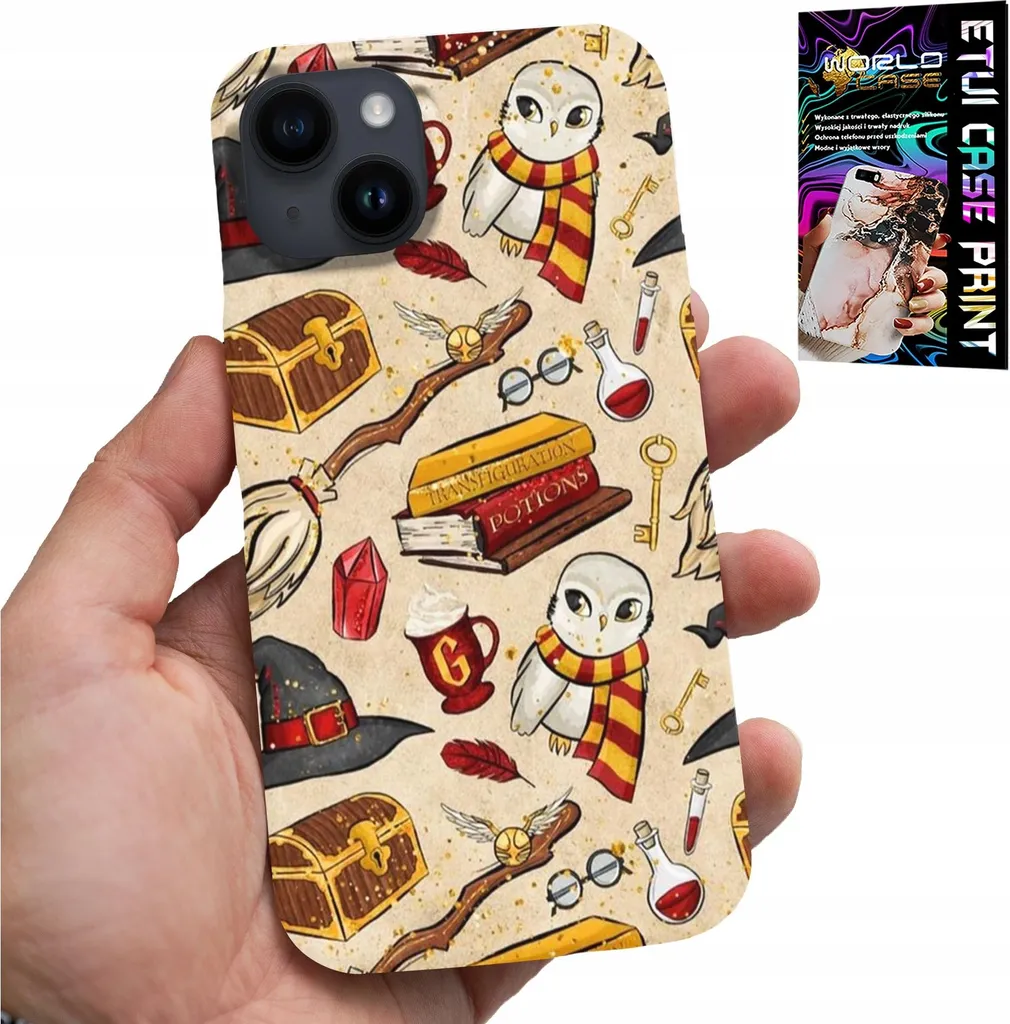 Custodia Magica iPhone 14 Plus: Design Ventaglio e Bacchetta + Vetro