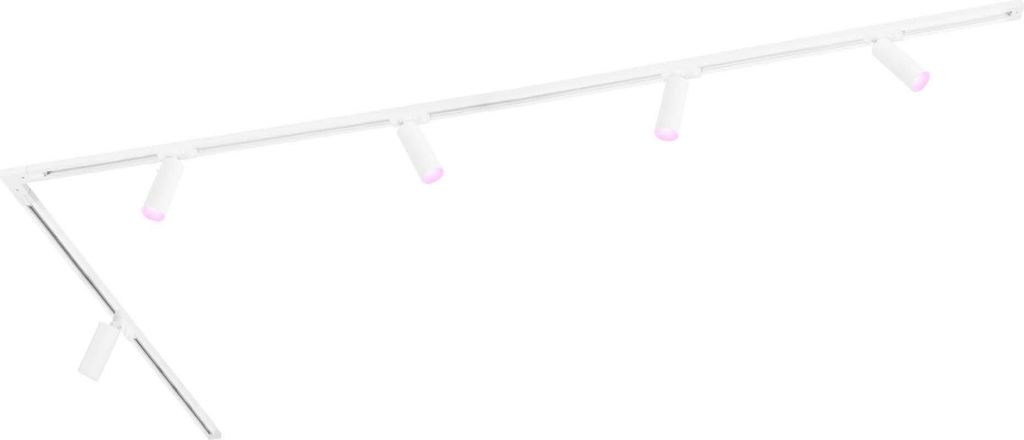 Ledvion - Schienensystem lampen, 3m, 1-Phasen, 4,9W, inklusive 5x GU10 LED , Weiss, RGB, 5-flammig Spot, spotlight, deckenspot, deckenstrahler, str...