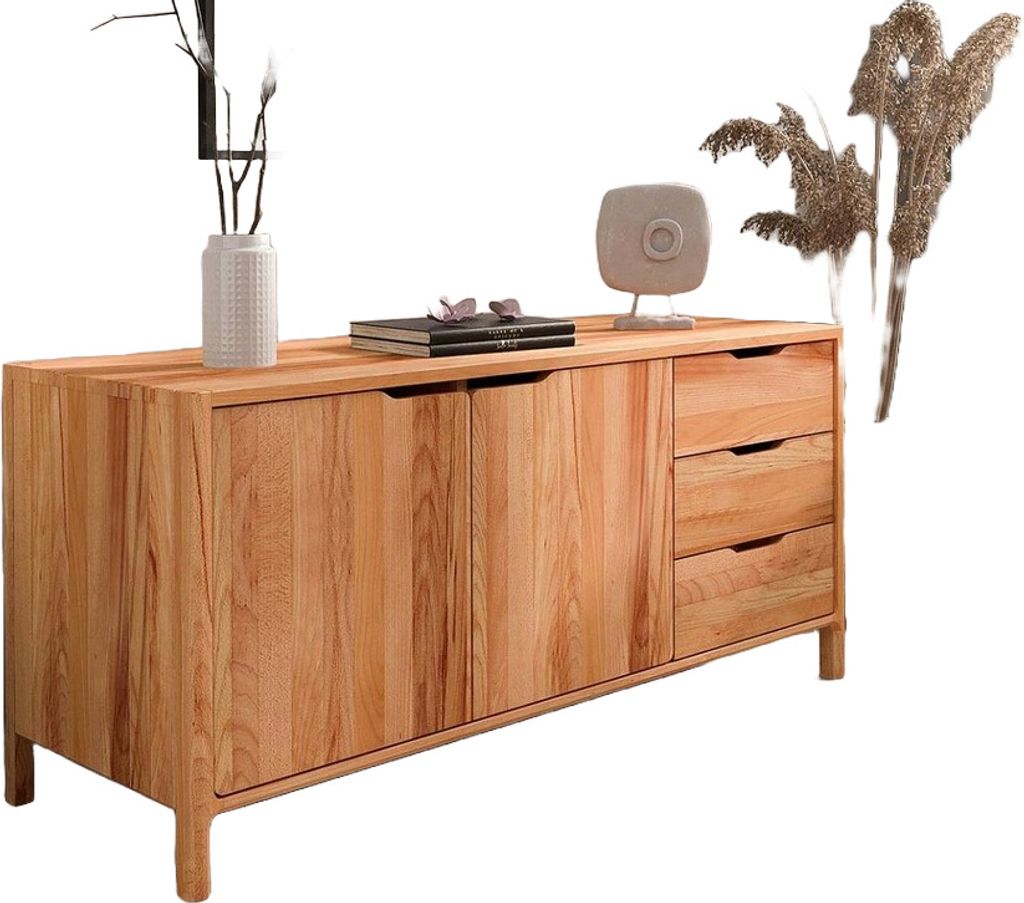 Kommode Swig aus Kernbuche massiv geölt 140x50 cm mit 2 Türen und 3 Schubladen