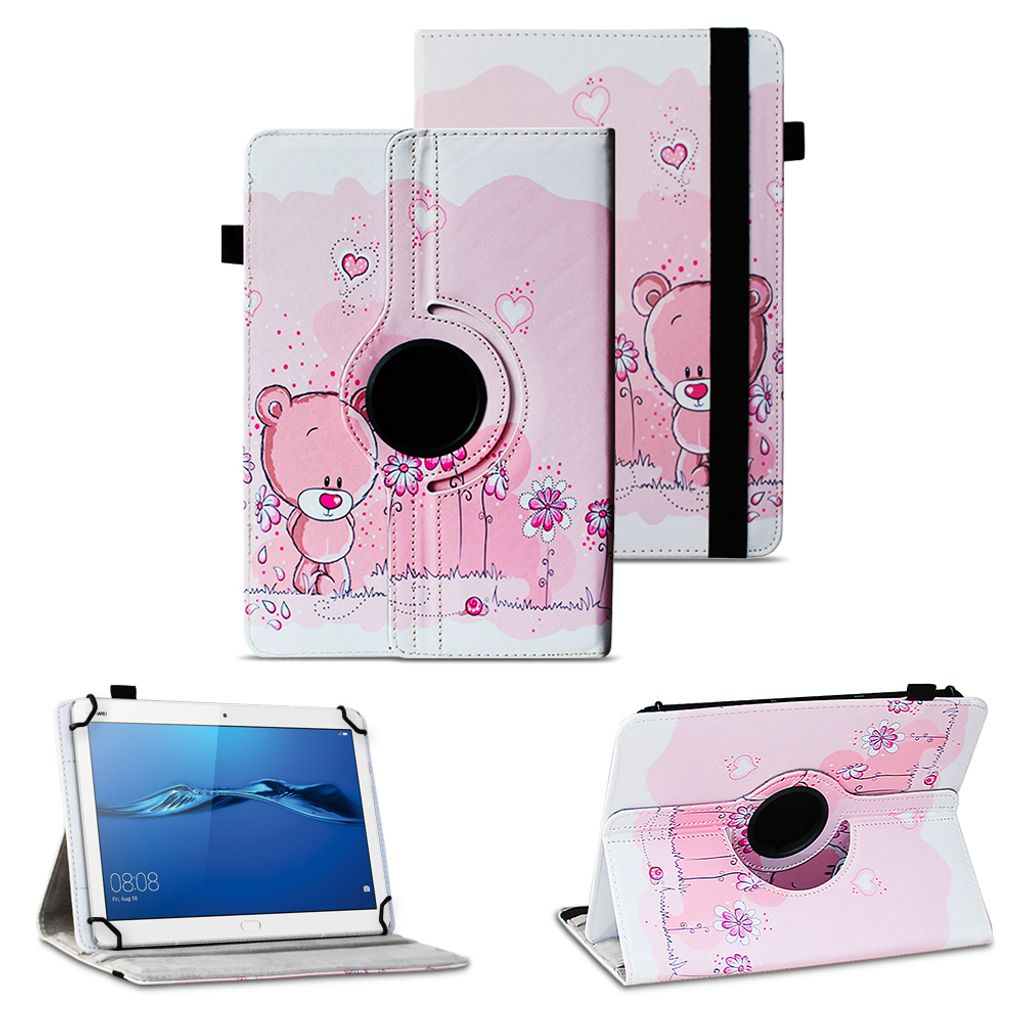 Tablet Hülle Huawei MediaPad M3 M5 Lite 10 Tasche Schutzhülle 360° Drehbar CaseFarben:Motiv 2